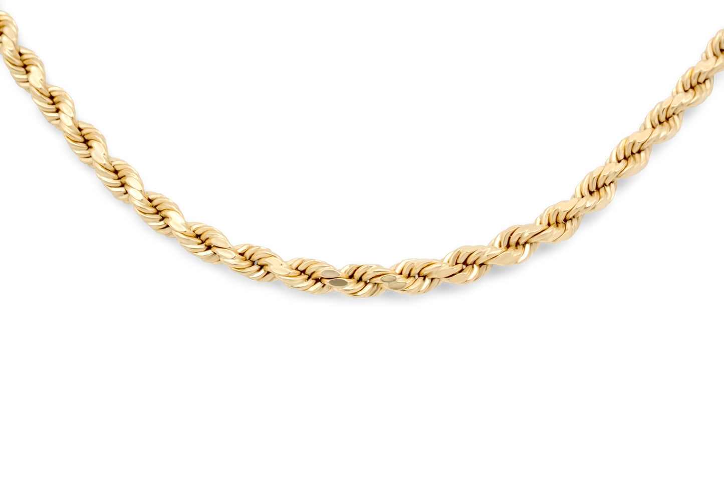 10K Yellow Gold Hollow Rope Chain 3mm