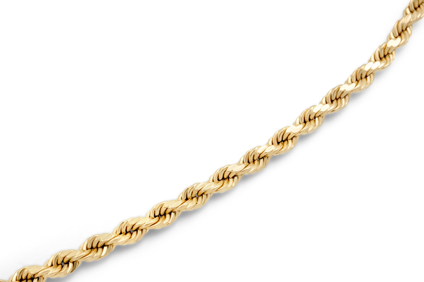 10K Yellow Gold Hollow Rope Chain 4mm