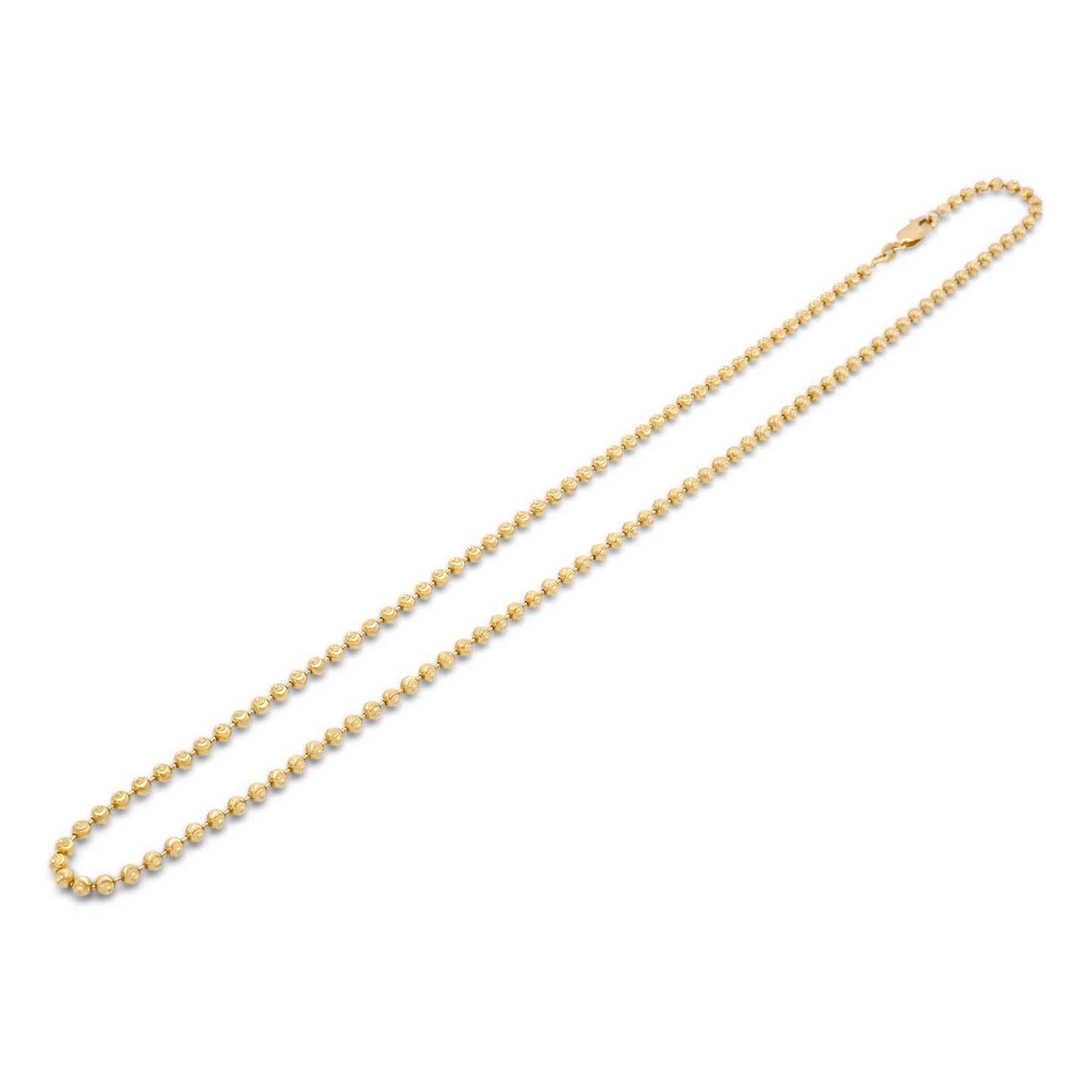 14k Solid Yellow Gold Ball Bead Chain 3mm