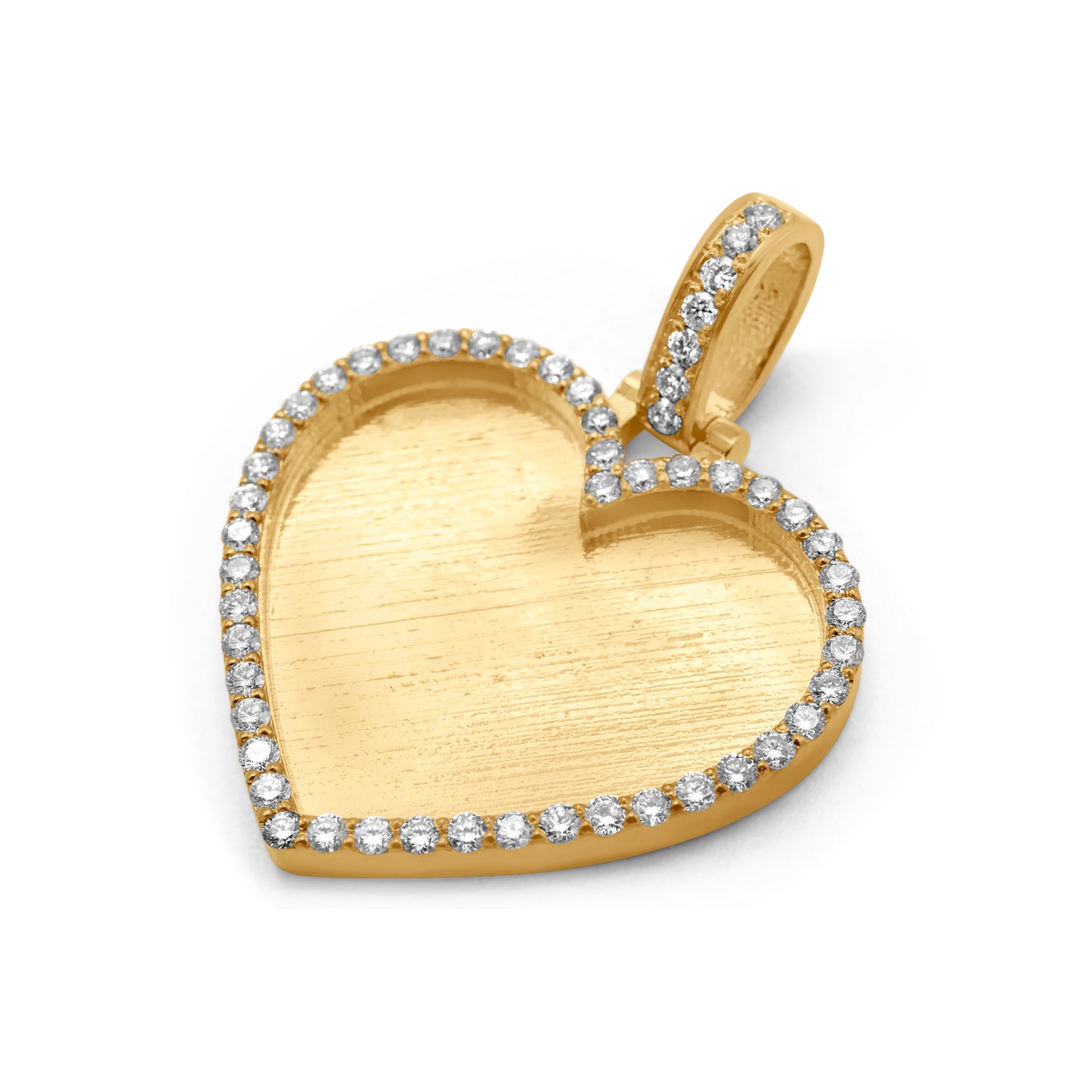 10K Solid Gold Heart Diamond Picture Pendant 1.10 ctw