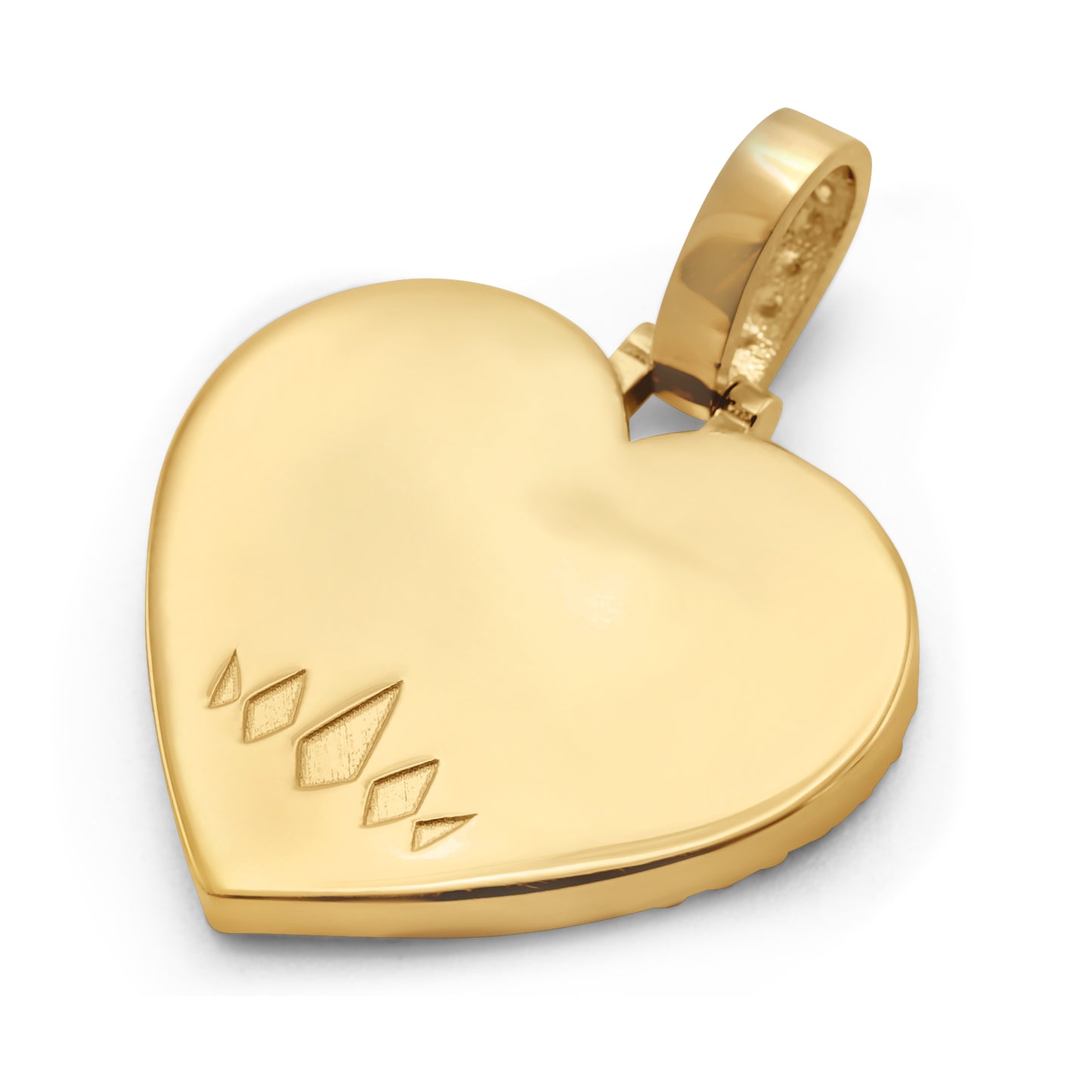 10K Solid Gold Heart Diamond Picture Pendant 1.10 ctw