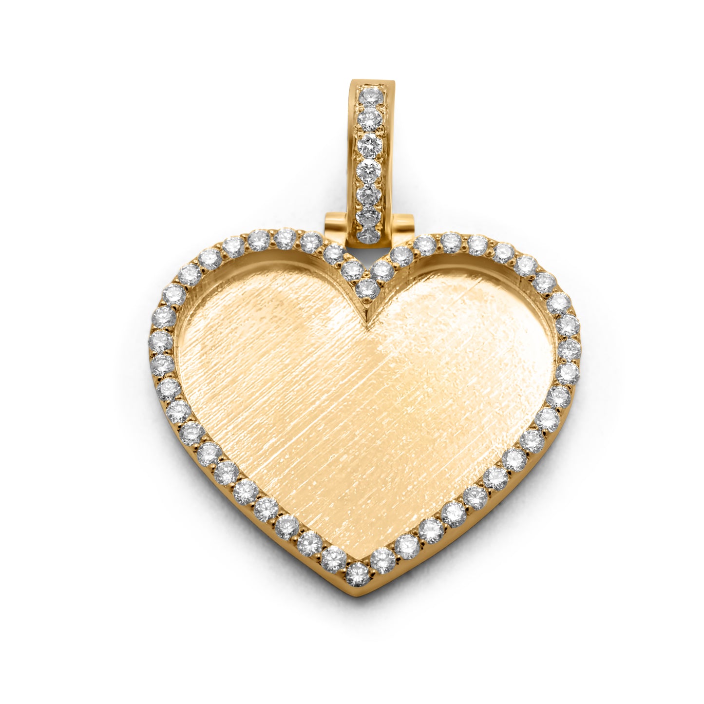 10K Yellow Gold Heart Picture Pendant 1.10ctw