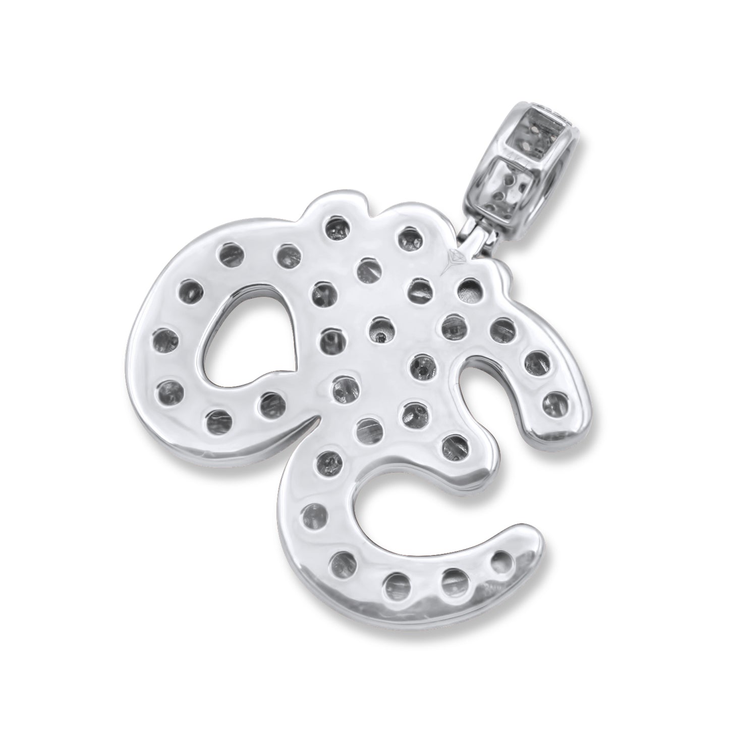 14k White Gold Ohm Pendant 4.28ctw