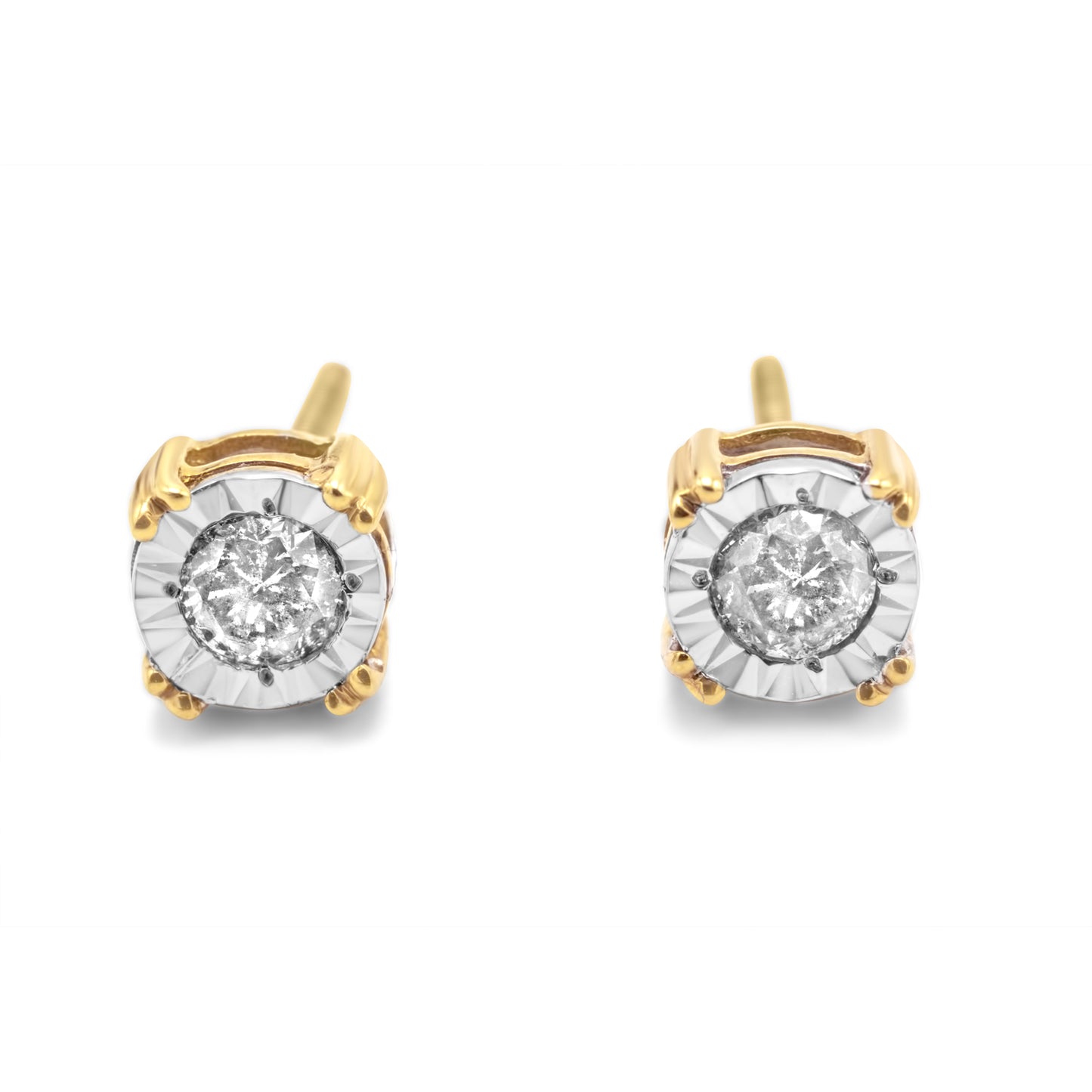 10k Yellow Gold Diamond Solitaire Earrings 0.25ctw