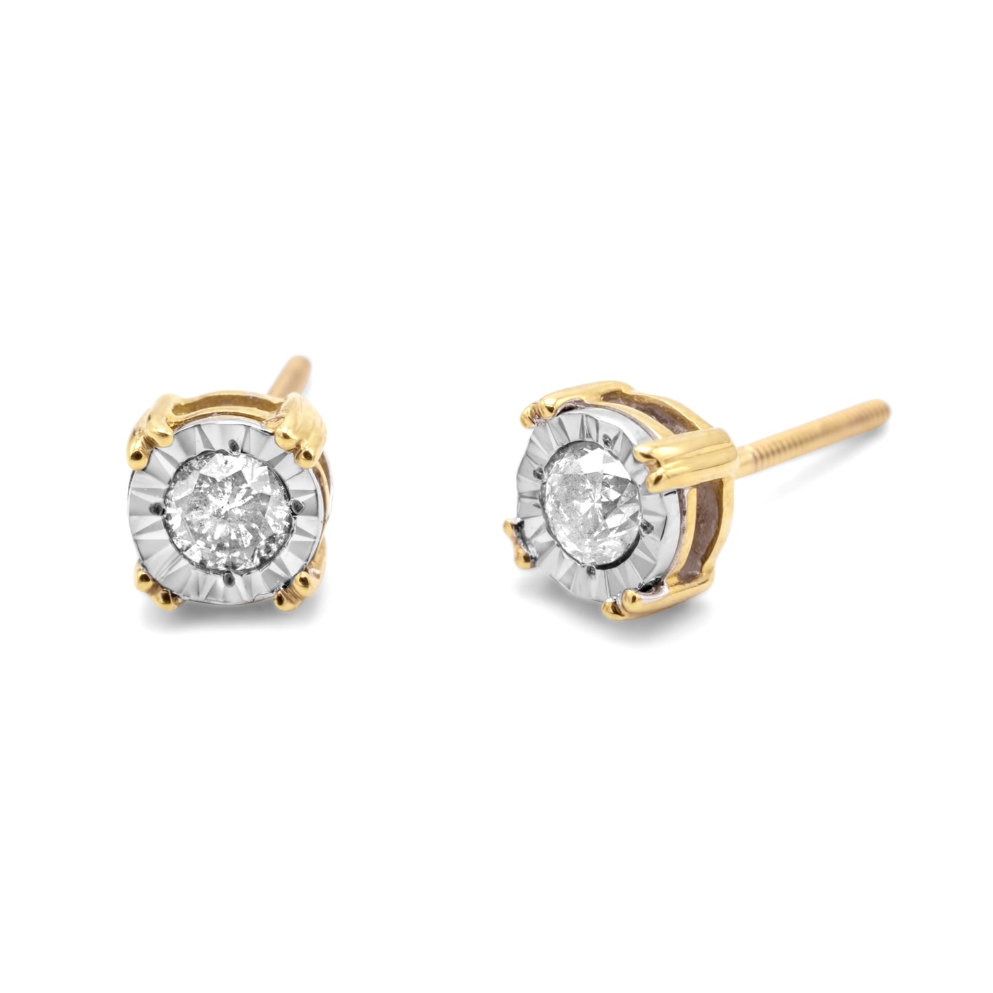 10k Yellow Gold Diamond Solitaire Earrings 0.25ctw