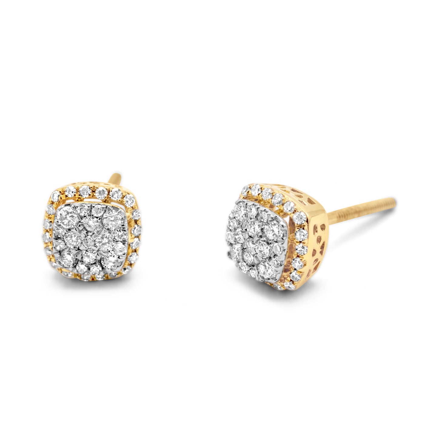 14k Yellow Gold Diamond Cluster Earrings 0.25ctw