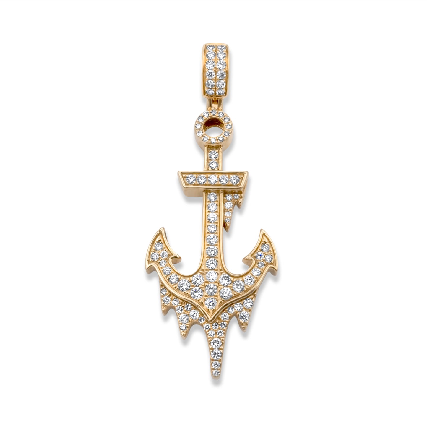 14K Yellow Gold Diamond Anchor 1.57ctw