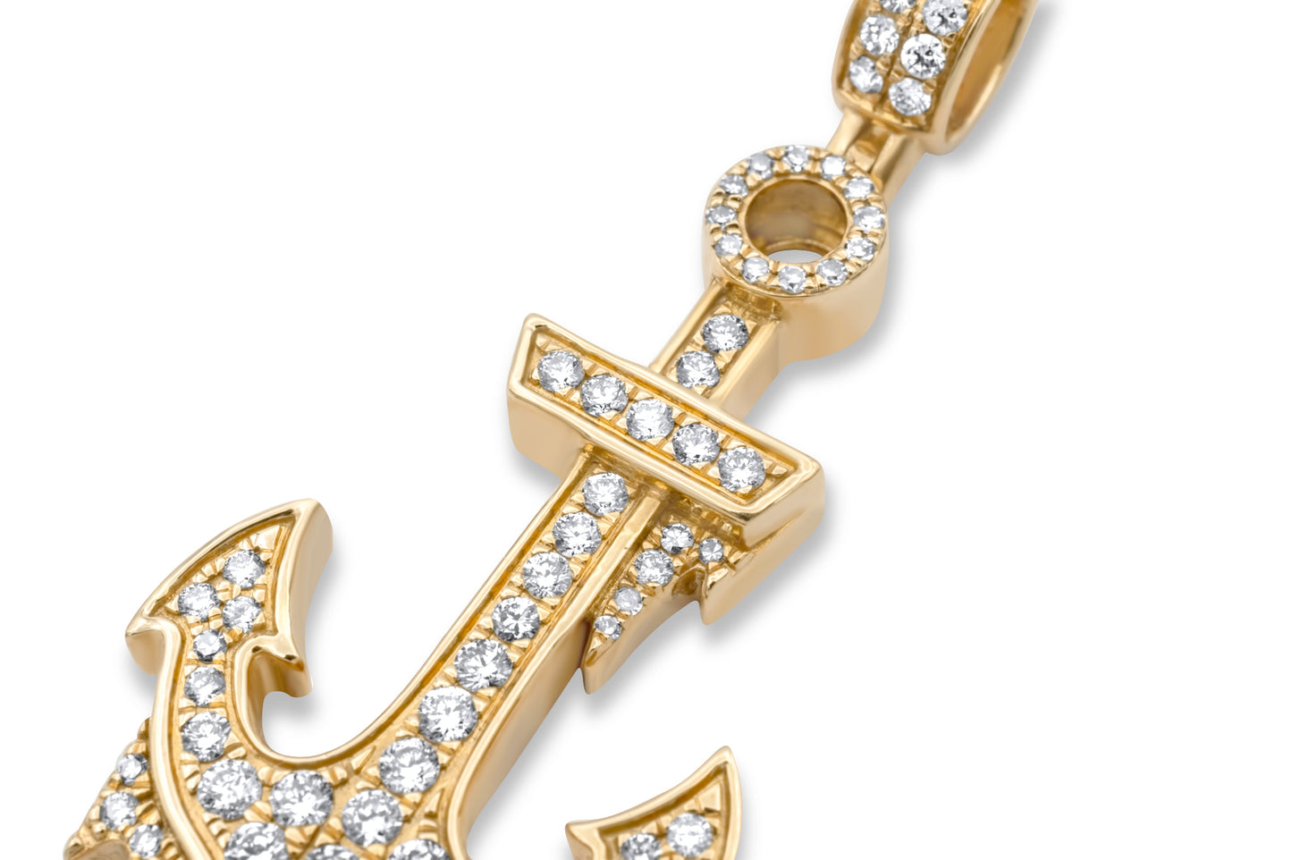 14K Yellow Gold Diamond Anchor 1.57ctw