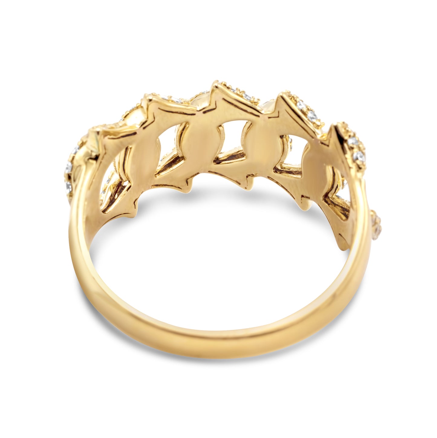 10k Yellow Gold Cuban Link Ring 1.22ctw