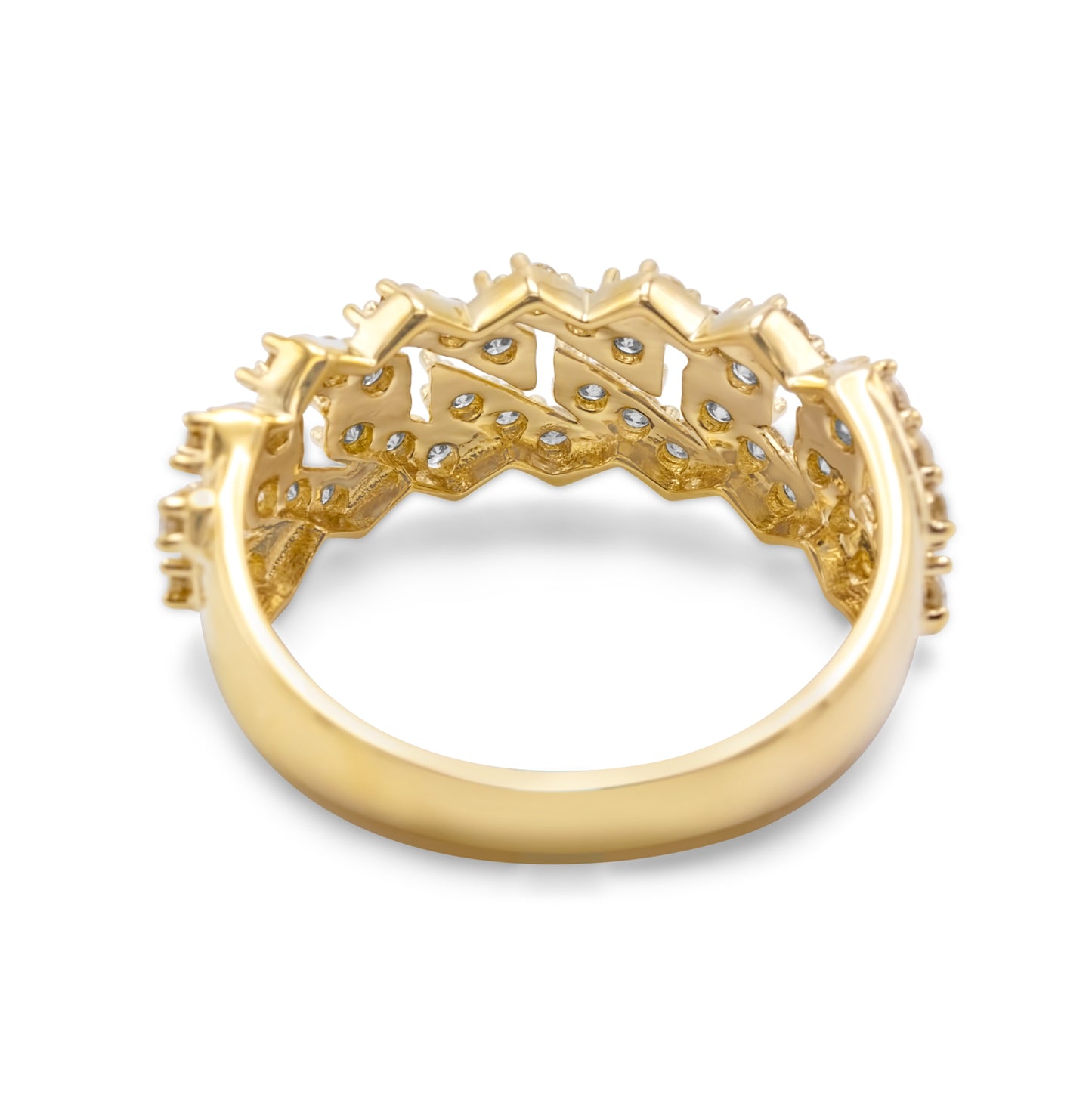 10k Yellow Gold Cuban Link Ring 1.38ctw