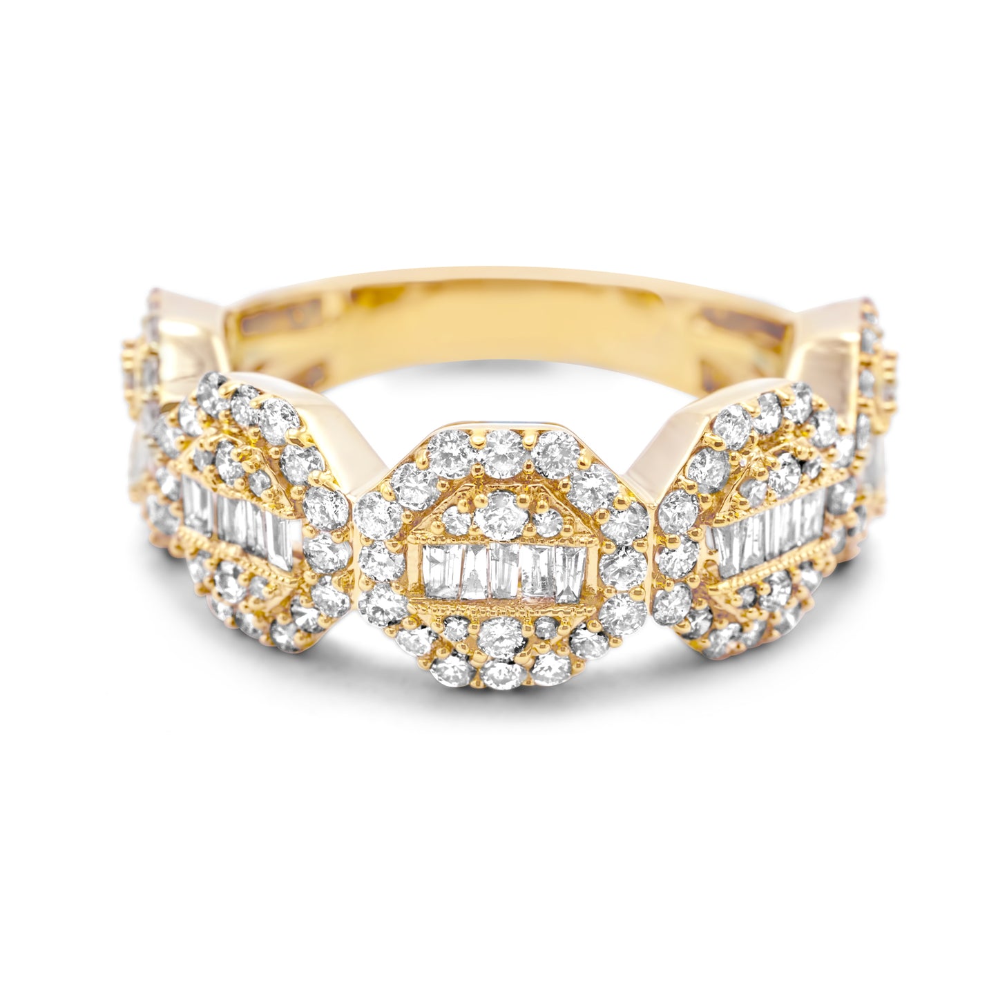 10k Yellow Gold Diamond Cluster Ring 2.09ctw