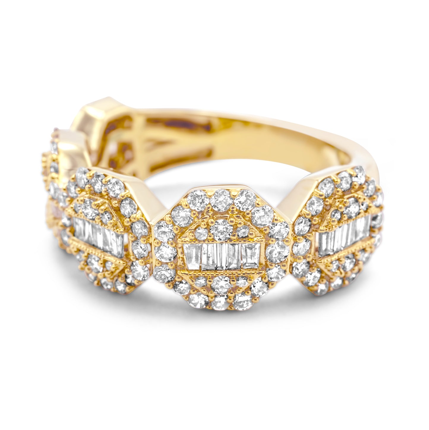 10k Yellow Gold Diamond Cluster Ring 2.09ctw