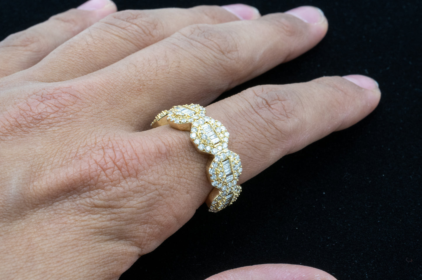 10k Yellow Gold Diamond Cluster Ring 2.09ctw