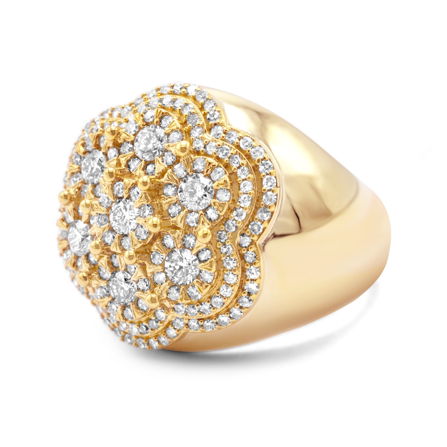 10k Yellow Gold Diamond Cluster Ring 1.35ctw