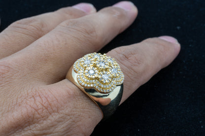 10k Yellow Gold Diamond Cluster Ring 1.35ctw