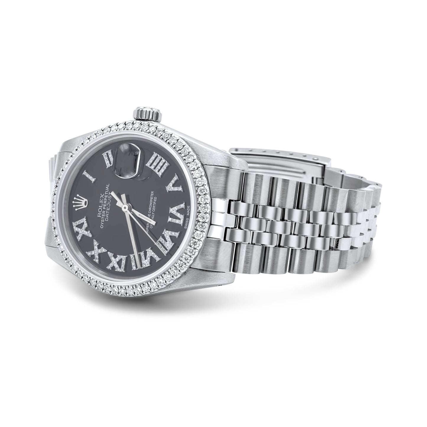 Rolex Date Just 36mm Stainless Steel 2.00 CTW