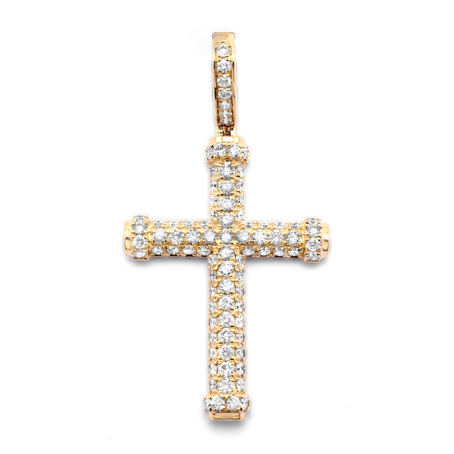 10k Yellow Gold Diamond Cross 1.30 ctw