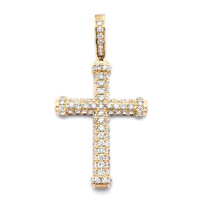 10k Yellow Gold Diamond Cross 1.30 ctw