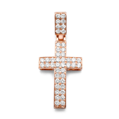 10k Rose Gold Diamond Cross 0.95ctw