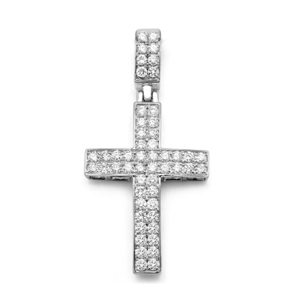 10k White Gold Diamond Cross 1.34 ctw