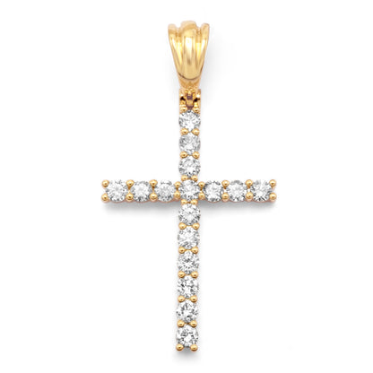 10k Yellow Gold Diamond Cross 0.98 ctw