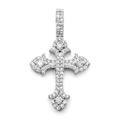 10k White Gold Diamond Cross 1.78 ctw