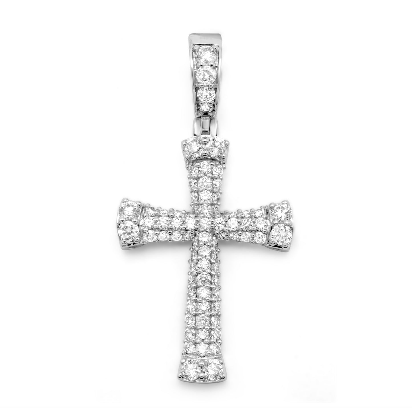 10k White Gold Diamond Cross 1.71 ctw