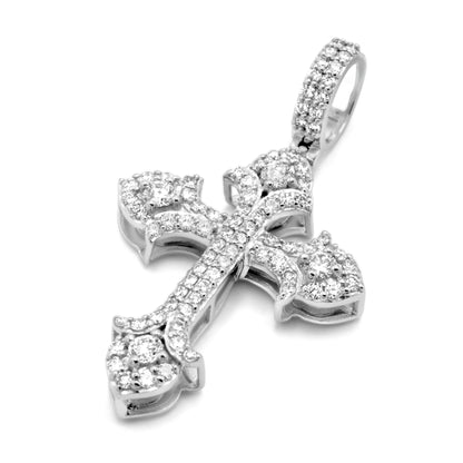 10k White Gold Diamond Cross 1.78 ctw