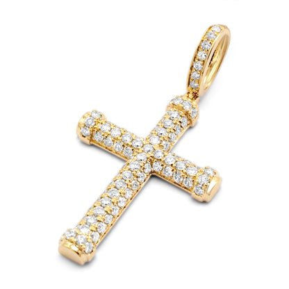 10k Yellow Gold Diamond Cross 1.30 ctw