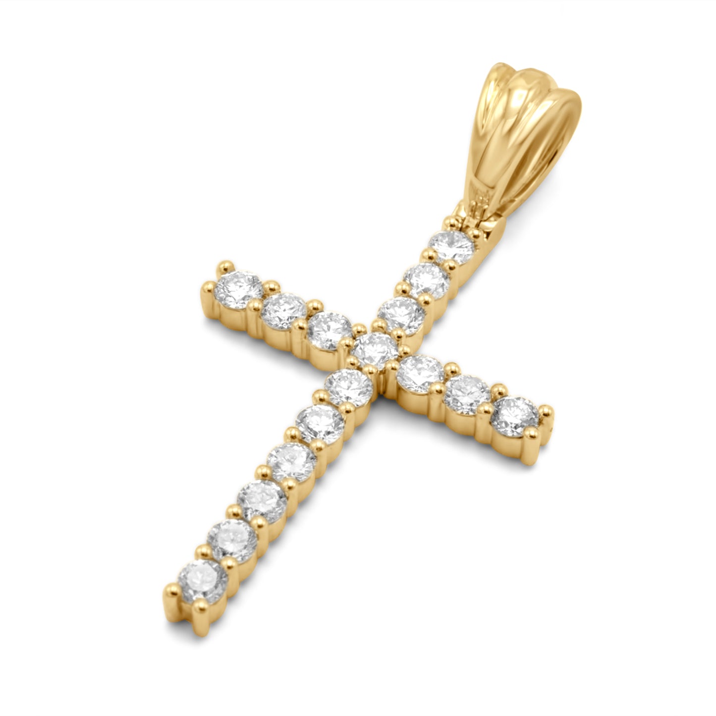 10k Yellow Gold Diamond Cross 0.98 ctw