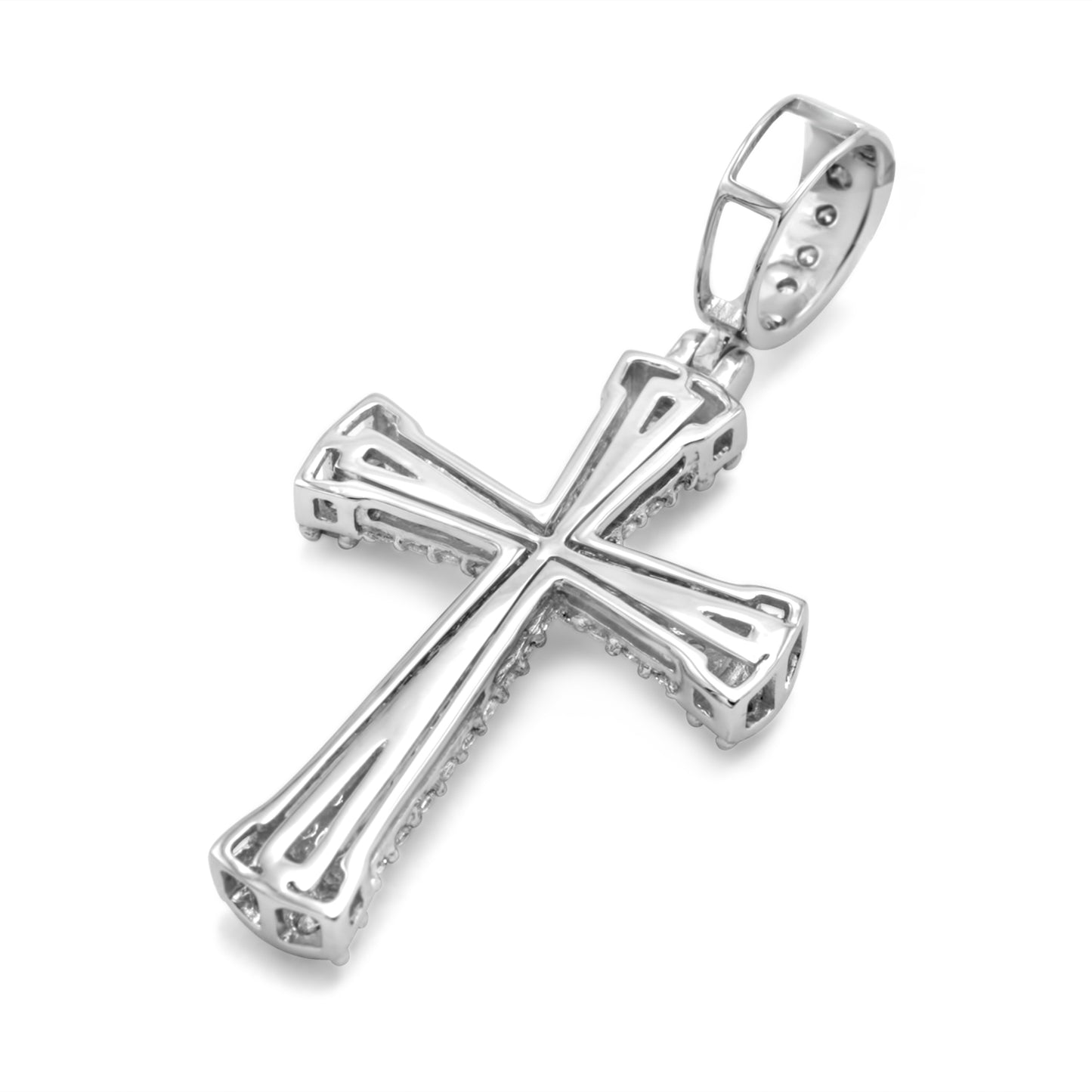 10k White Gold Diamond Cross 1.71 ctw