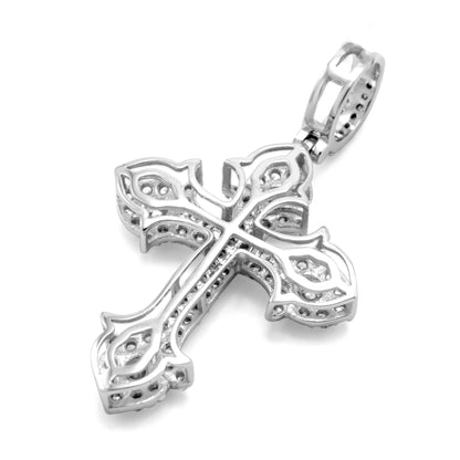 10k White Gold Diamond Cross 1.78 ctw