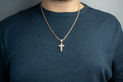 10k Rose Gold Diamond Cross 0.95ctw