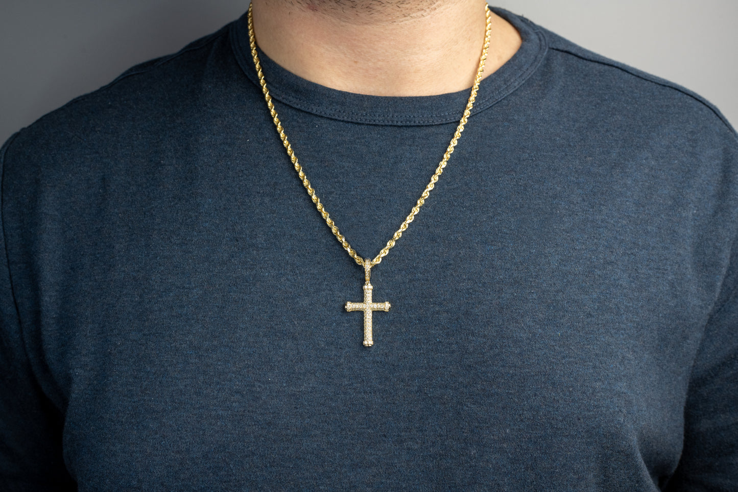 10k Yellow Gold Diamond Cross 1.30 ctw