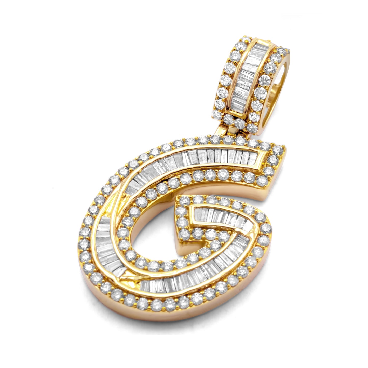 10k Yellow Gold Letter G Pendant 2.40ctw