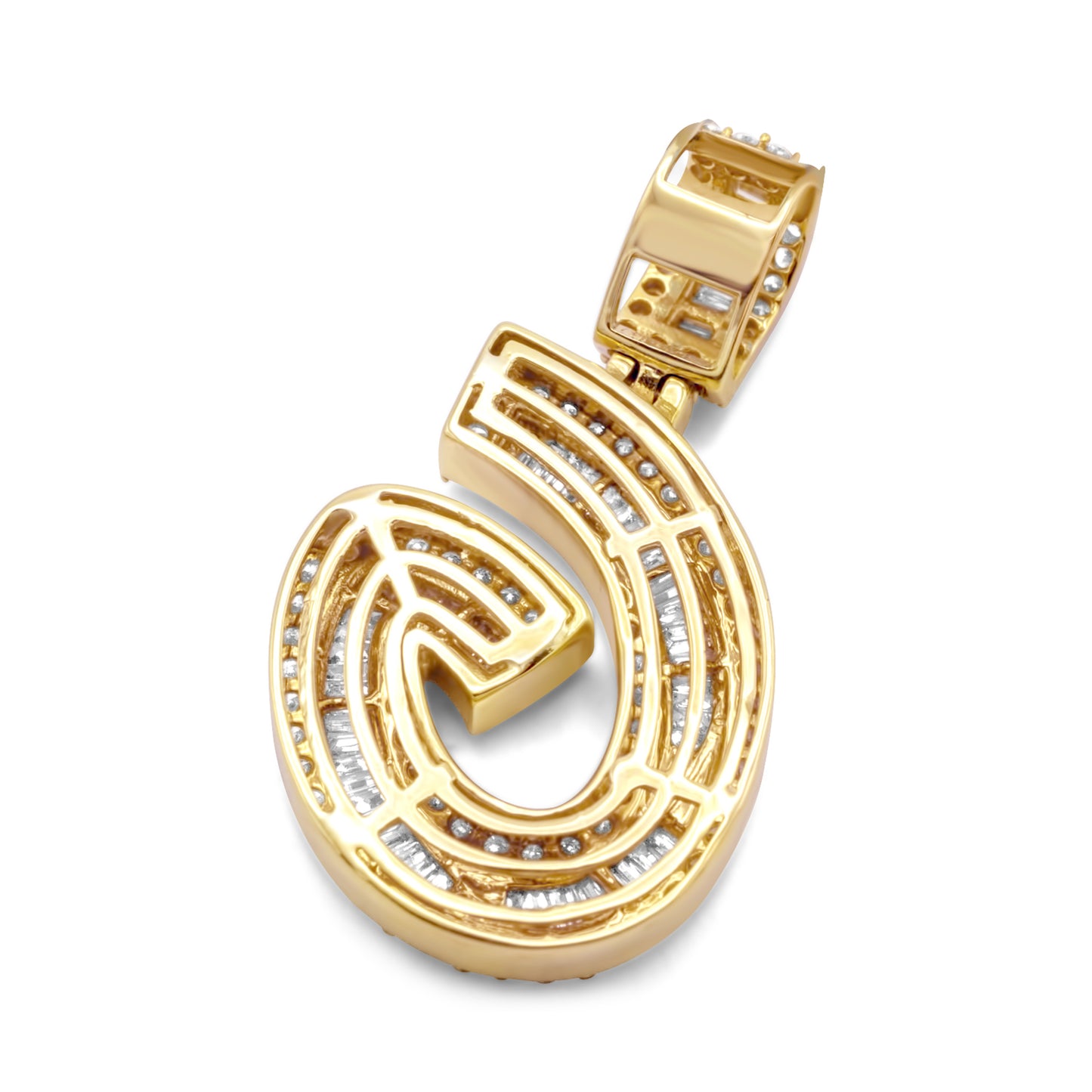 10k Yellow Gold Letter G Pendant 2.40ctw