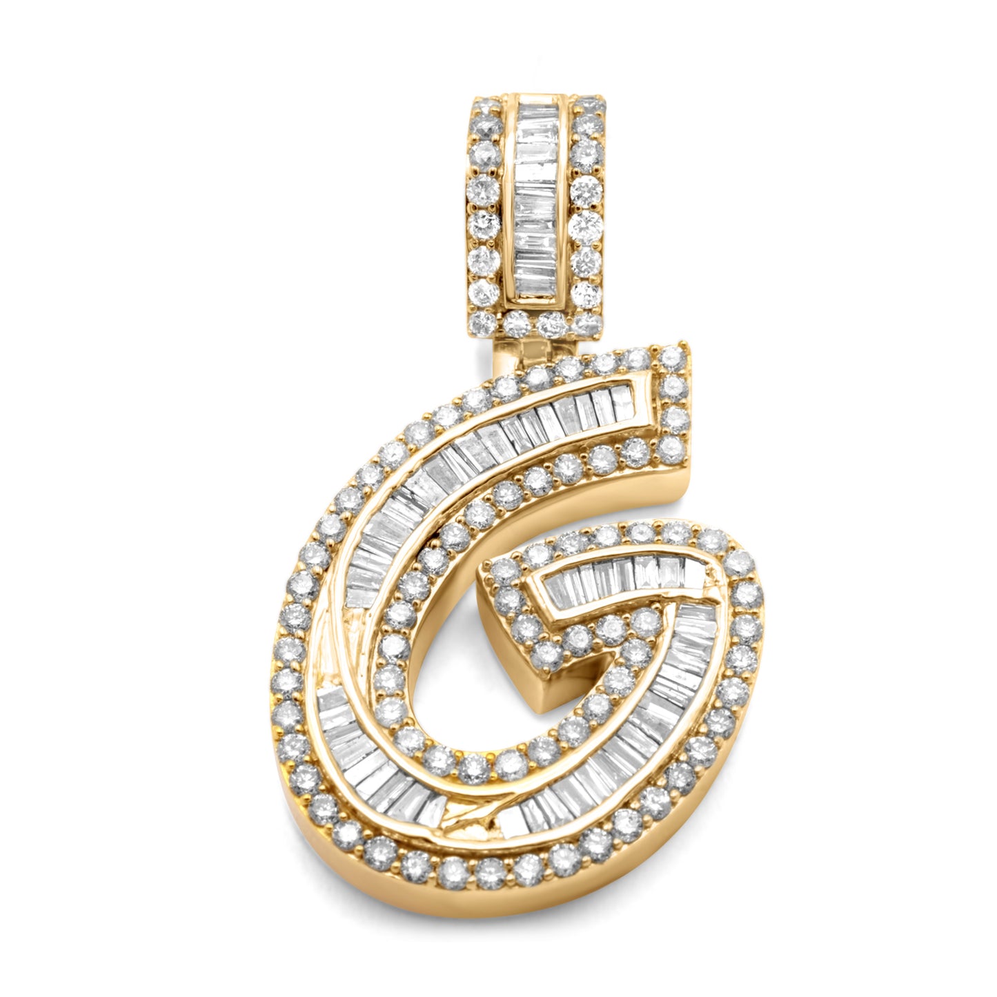 10k Yellow Gold Letter G Pendant 2.40ctw