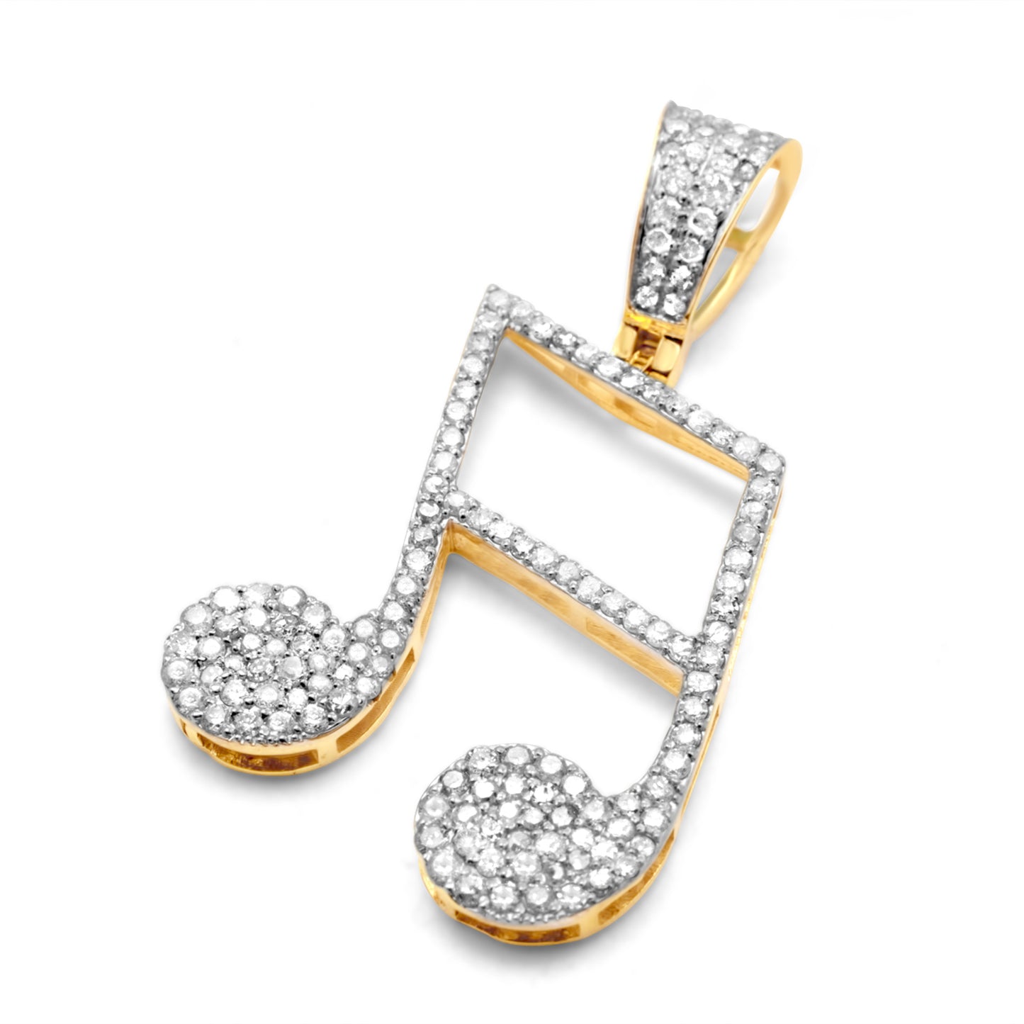 10k Yellow Gold Musical Note Diamond Pendant 0.69ctw