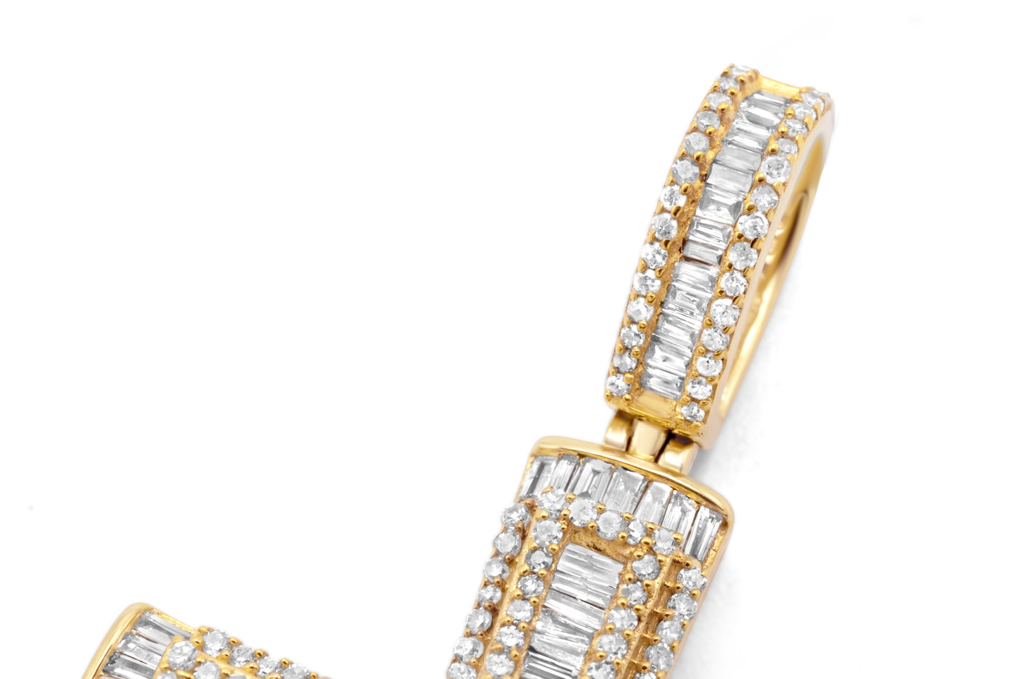 10k Yellow Gold Diamond Baguette Cross 1.53ctw