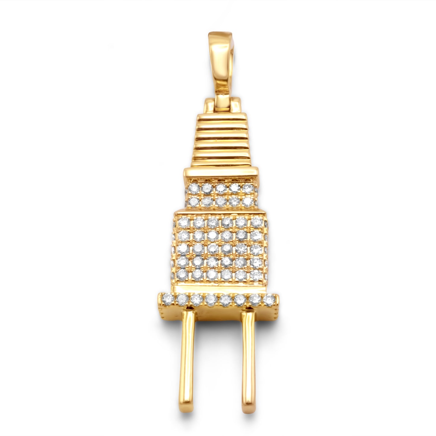 10k Yellow Gold Plug Diamond Pendant 0.77ctw