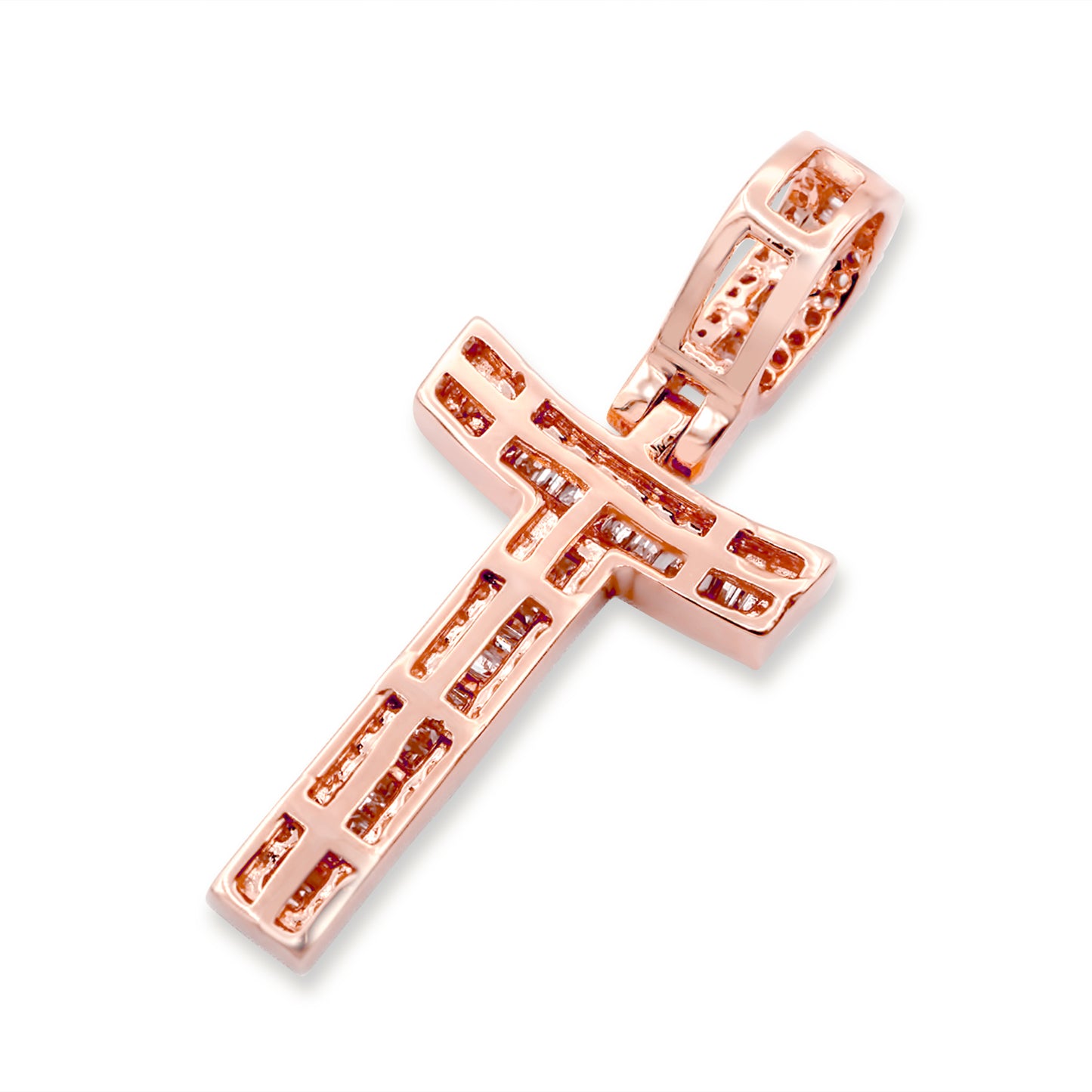 14K Rose Gold Letter T Pendant 0.50ctw