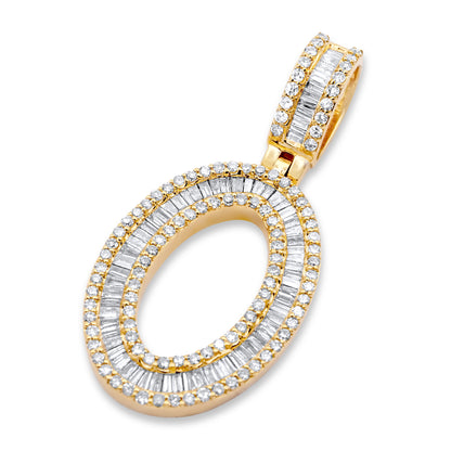 14K Yellow Gold Letter O Pendant 1.13ctw