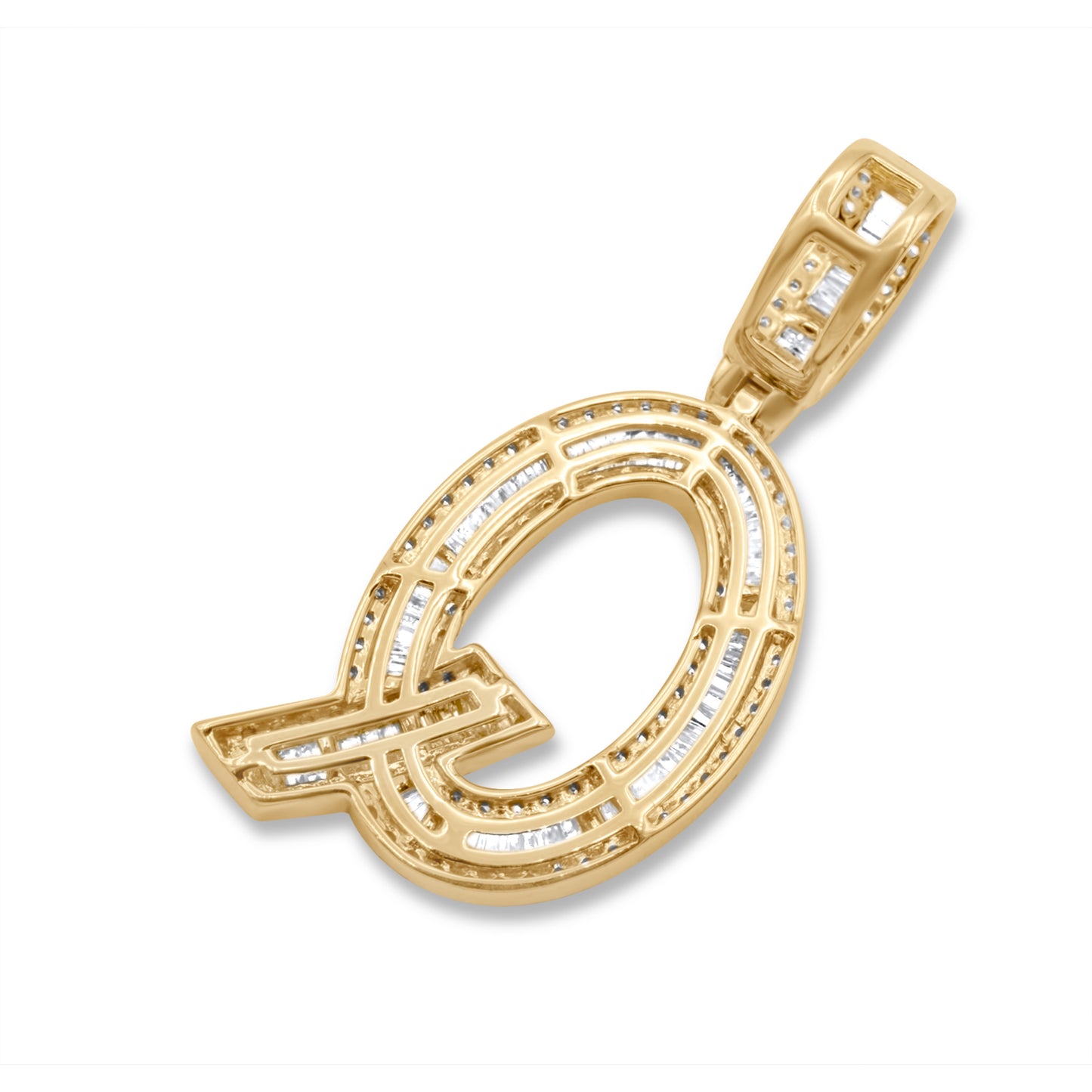 14K Yellow Gold Letter Q Pendant 0.71ctw