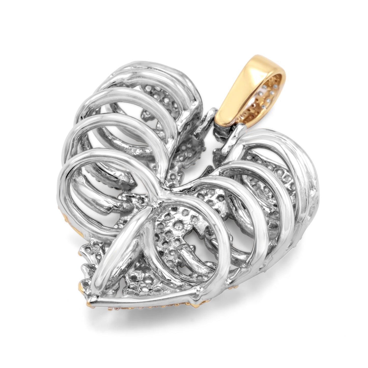 14k Yellow Gold Heart Diamond Pendant 2.02 ctw