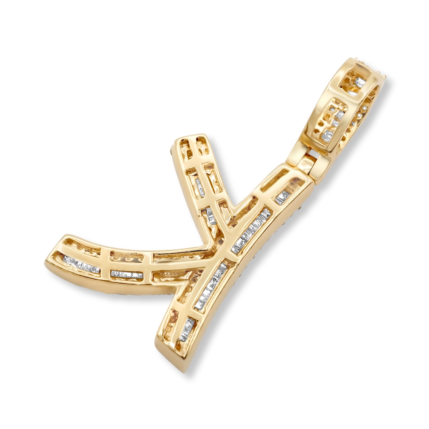 14K Yellow Gold Letter K Pendant 0.72ctw