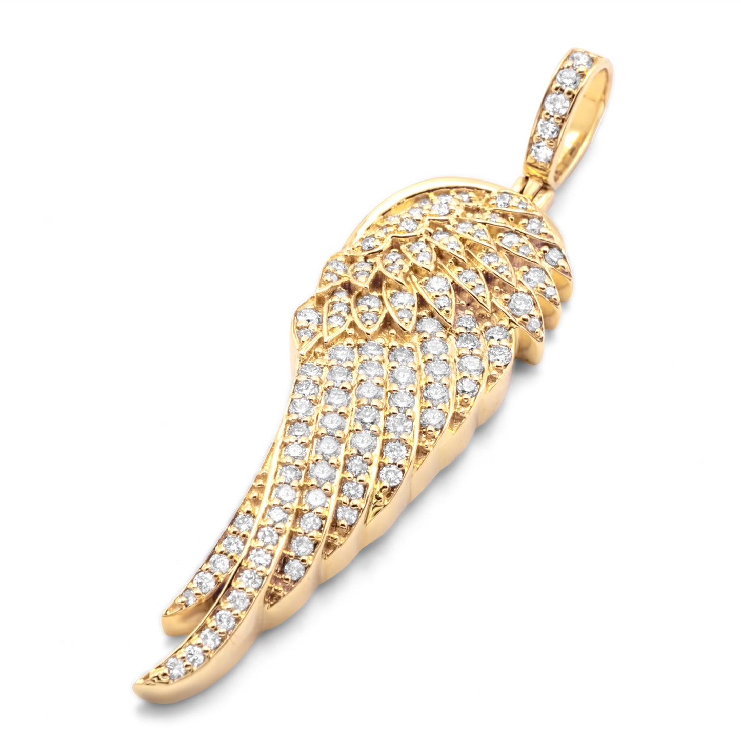 10k Yellow Gold Angel Wing Diamond Pendant 1.52ctw