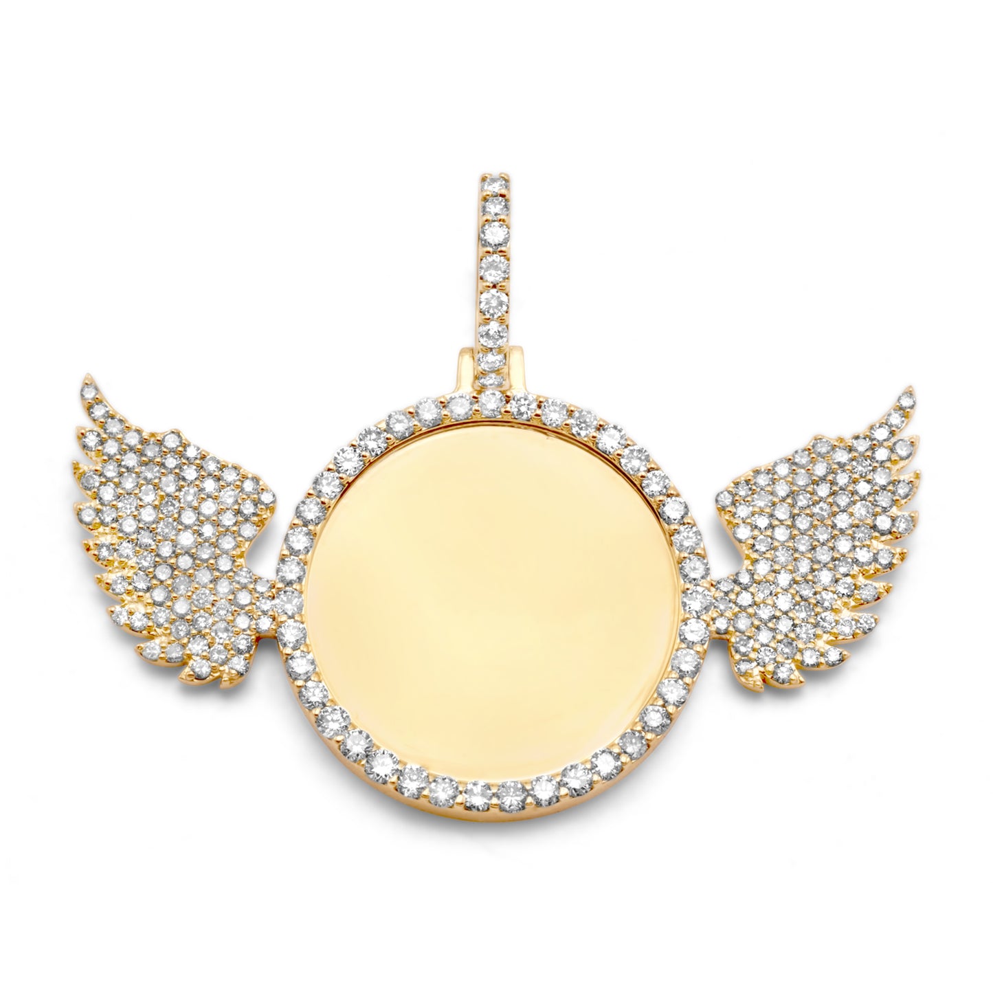 10K Yellow Gold Wings Diamond Picture Pendant 2.05ctw