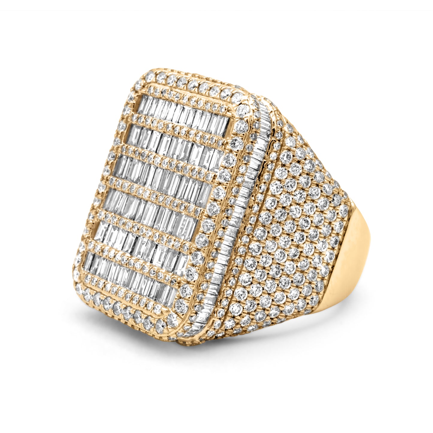 14k Yellow Gold Baguette Diamond Ring 6.30ctw