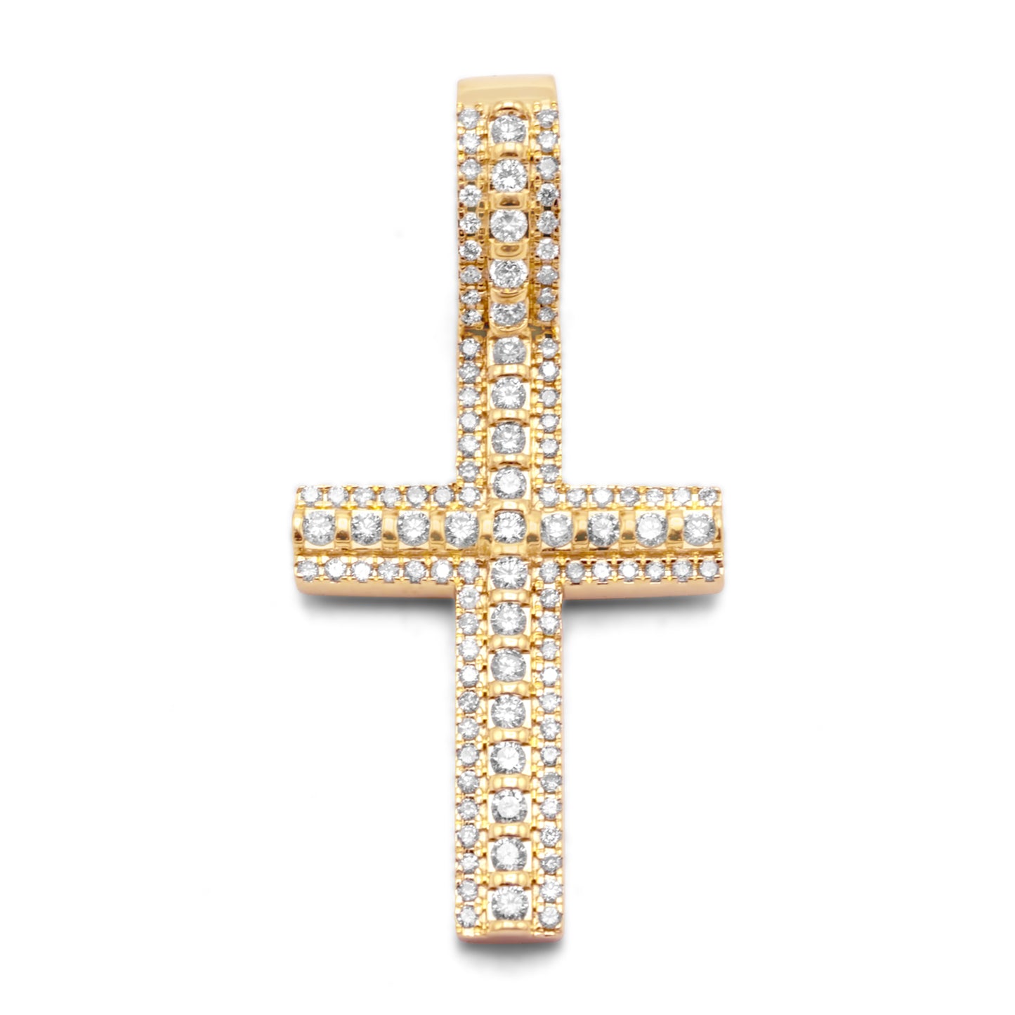 10k Yellow Gold Diamond Cross 0.96ctw