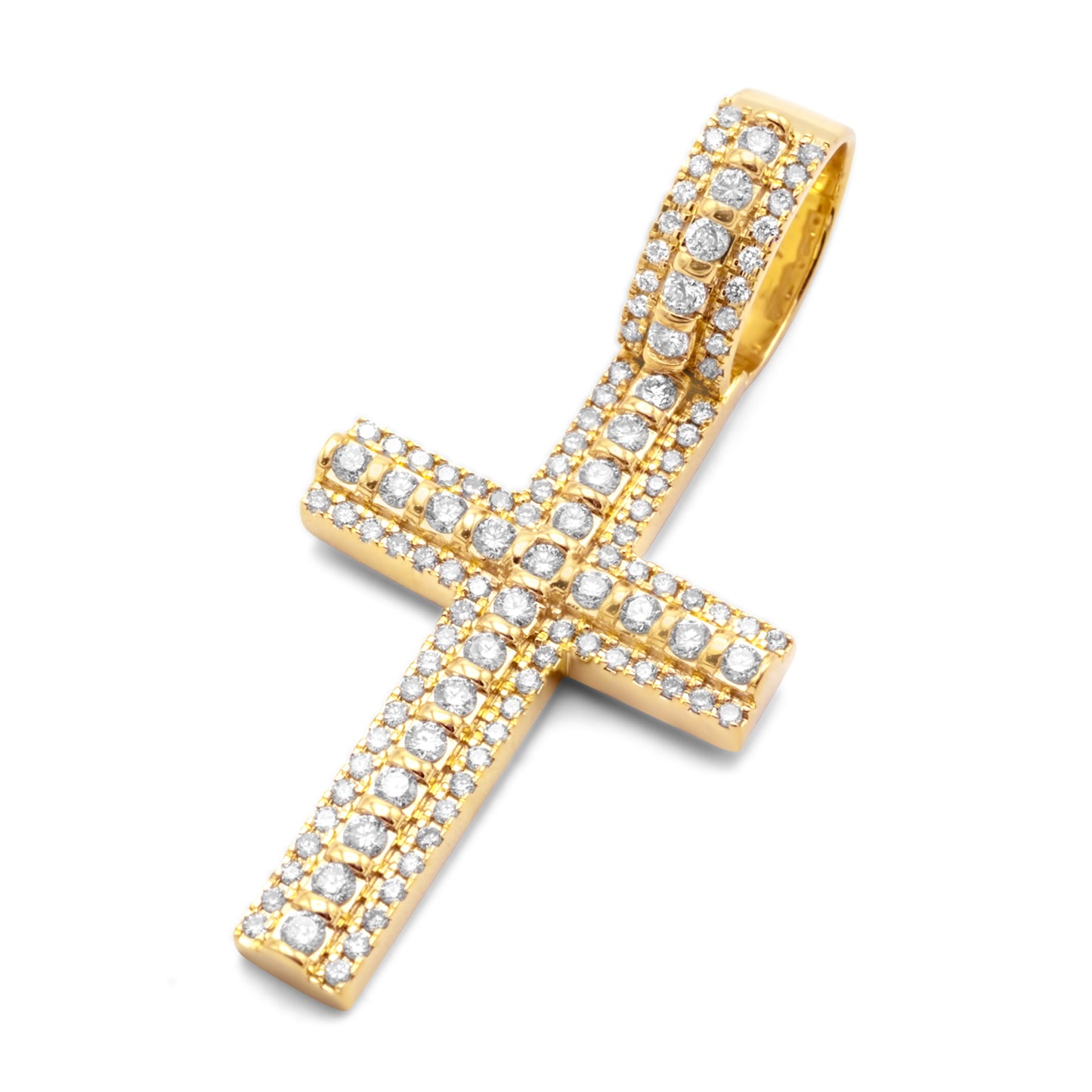 10k Yellow Gold Diamond Cross 0.96ctw